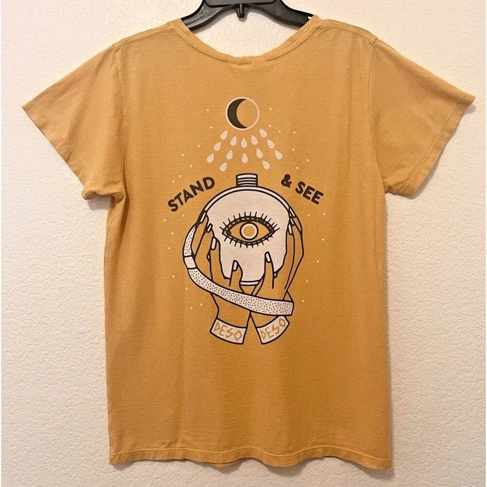 JUNGMAVEN x DESO SUPPLY Mustard Yellow Graphic Tee Shirt Organic Cotton/Hemp MED - Picture 2 of 7